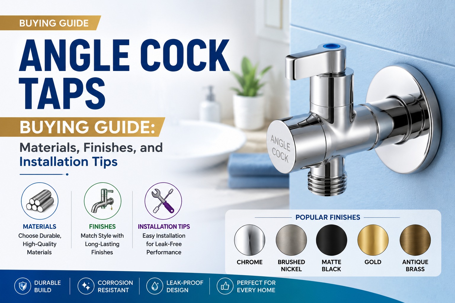 Angle Cock Taps Buying Guide: Materials, Finishes, and Installation Tips