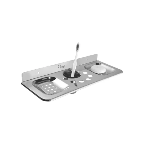 S.S. Double Soap Dish withTumbler Holder
